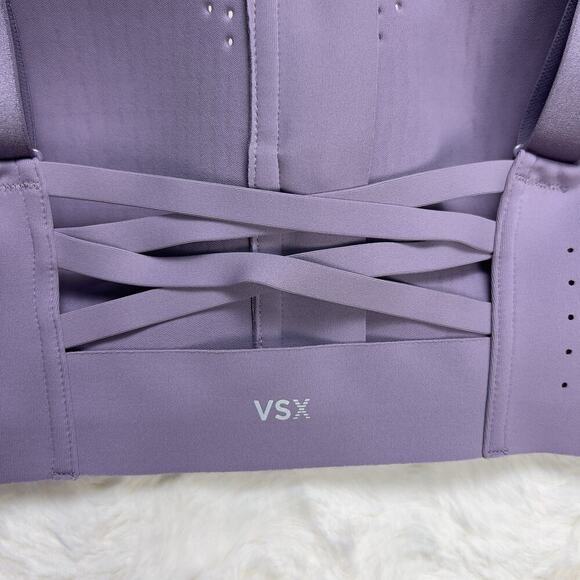 Victoria’s Secret Lilac Featherweight Max Sports Bra Zip Strappy Back 34DD - Picture 3 of 5